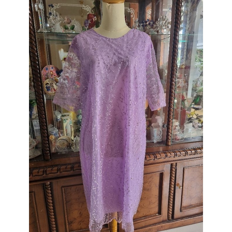 Brokat Lilac Party Short Dress