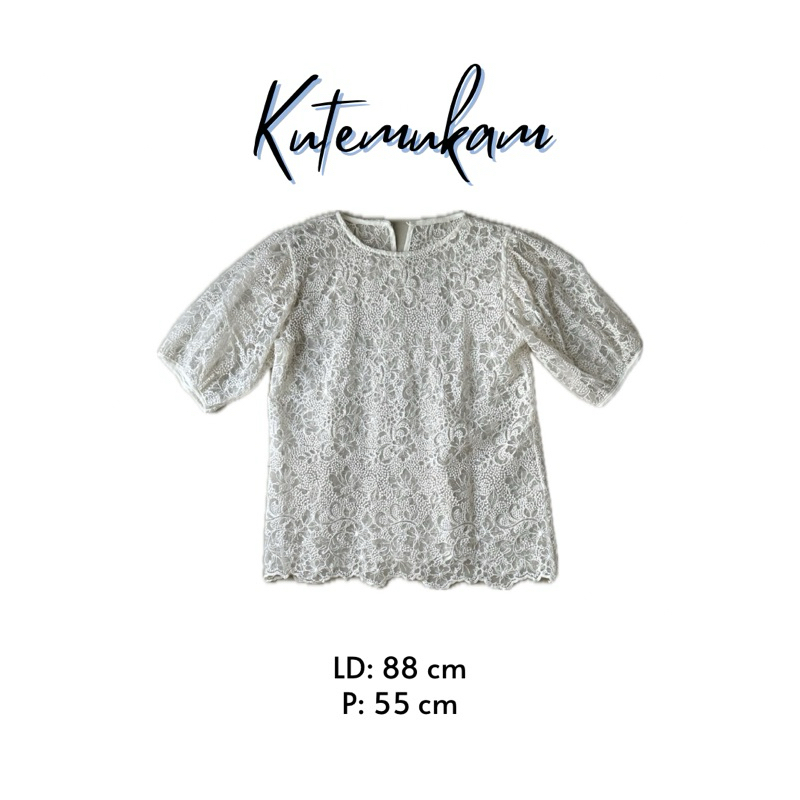 Blus wanita putih vintage preloved