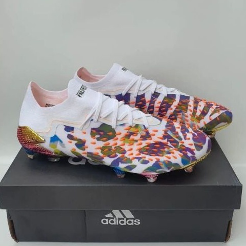 KODE F9Q3 Sepatu Bola Adidas Predator Freak 1 Low Pogba White Metallic Chrome  Sepatu Bola Adidas X 