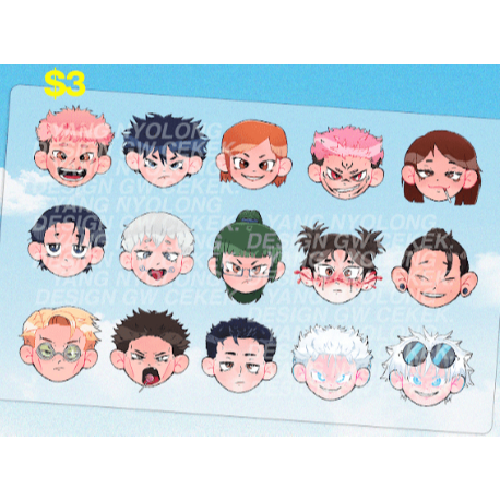 

JJK Chibi Sticker Sheets | Jujutsu Kaisen JJK Fanmerchandise by @nadjarasp