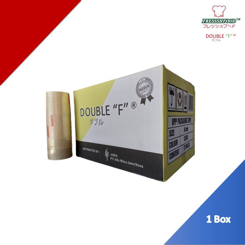 

Lakban / OPP / Adhesive Tape - 2 inci 90 yard Bening DOUBLE "F" (BOX)