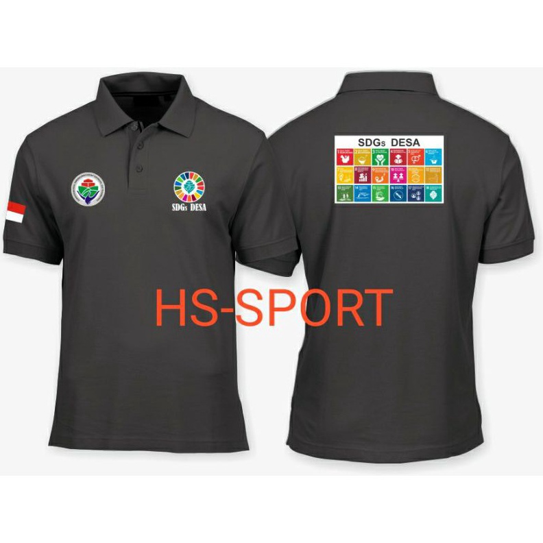 KODE J69Z POLO SDGS DESA BAJU SDGS  nama desa full sablon BAJU SDGS DESA