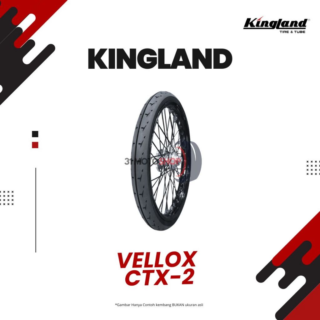 Ban Luar Motor Kingland Drag King Vellox CTX 2 dan CTX 5 50 60 / 90 90 Ring 17 Tubetype