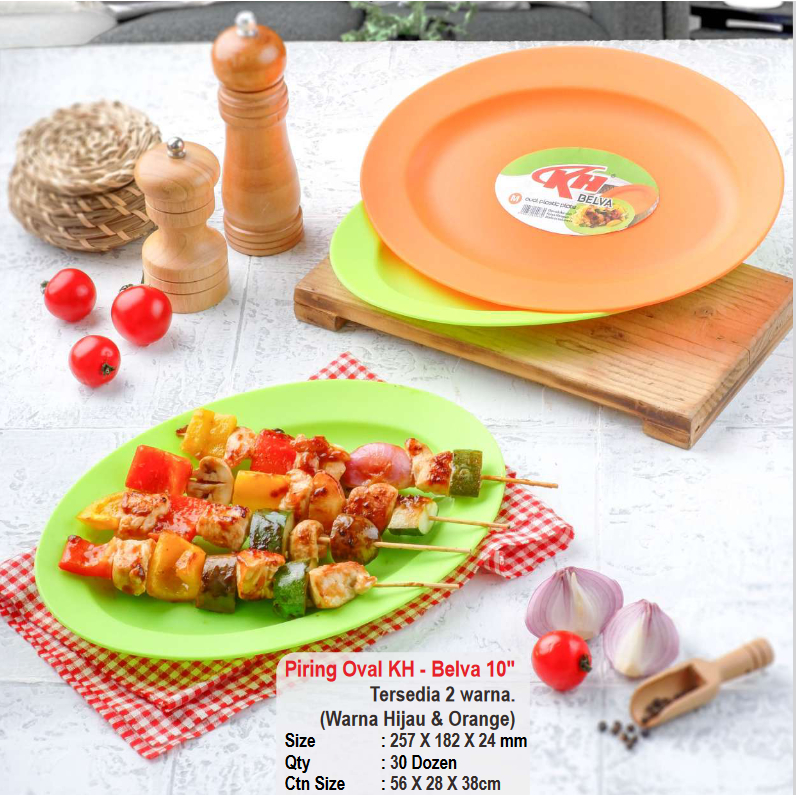 Piring Makan Saji PIRING PLASTIK OVAL BELVA 10" KH