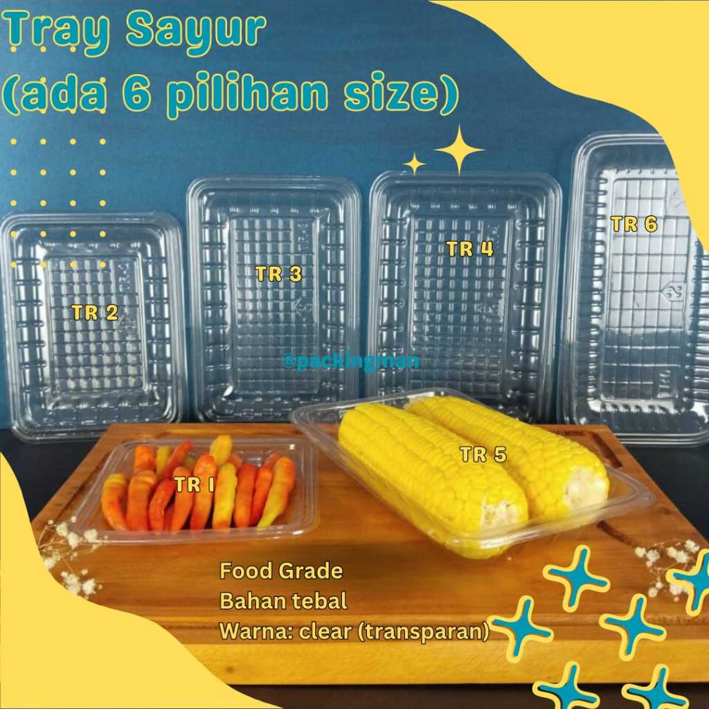 Mika Tray Plastik Sayur dan Buah (TR-2) Tebal Isi 50 pcs