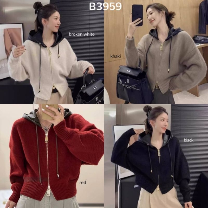 Leather Hoodie Double Zip Premium Jacket