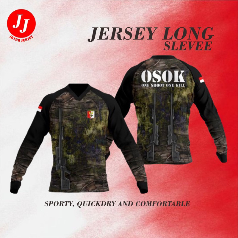 JERSEY PERBAKIN TANGAN PANJANG CUSTOM FULL PRINTING BAJU PERBAKIN OSOK JERSEY CUSTOM DRYFIT PREMIUM