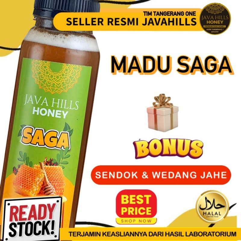 

MADU SAGA HERBAL 320gr JAVAHILLS madu amandel batuk gondokan sariawan