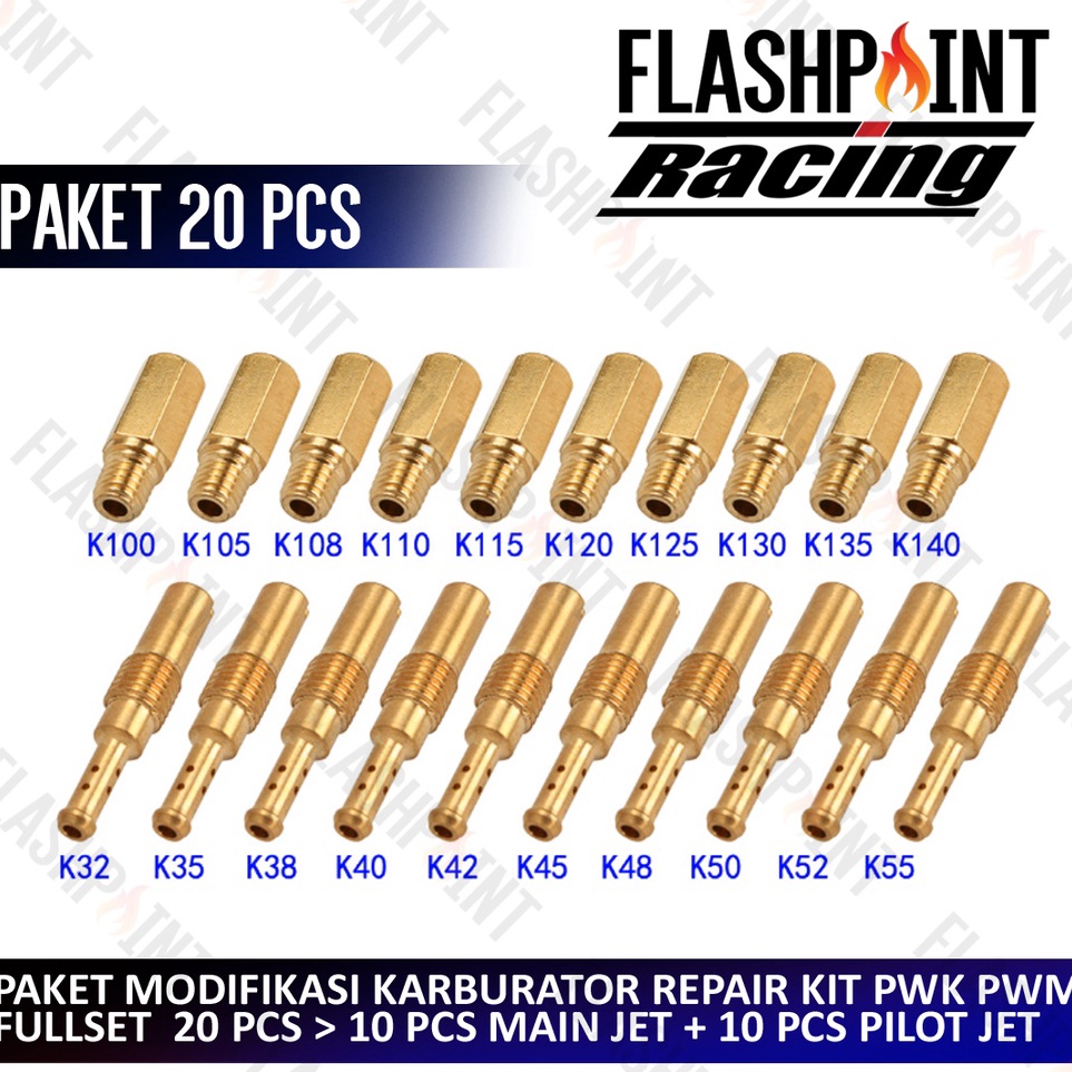 KODE F7I6 BISA COD 2 PCS PAKET JET PWK PE FULLSET MAIN JET PILOT MAINJET SPUYER REPAIR KIT REPAR REP