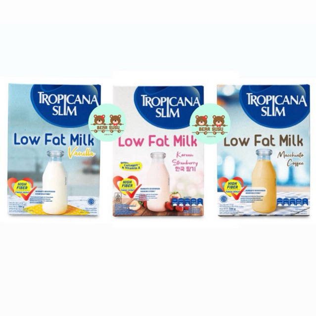 

Tropicana Slim Low Fat Milk Vanila / Macchiato Coffee / Korean Strawberry 500gr