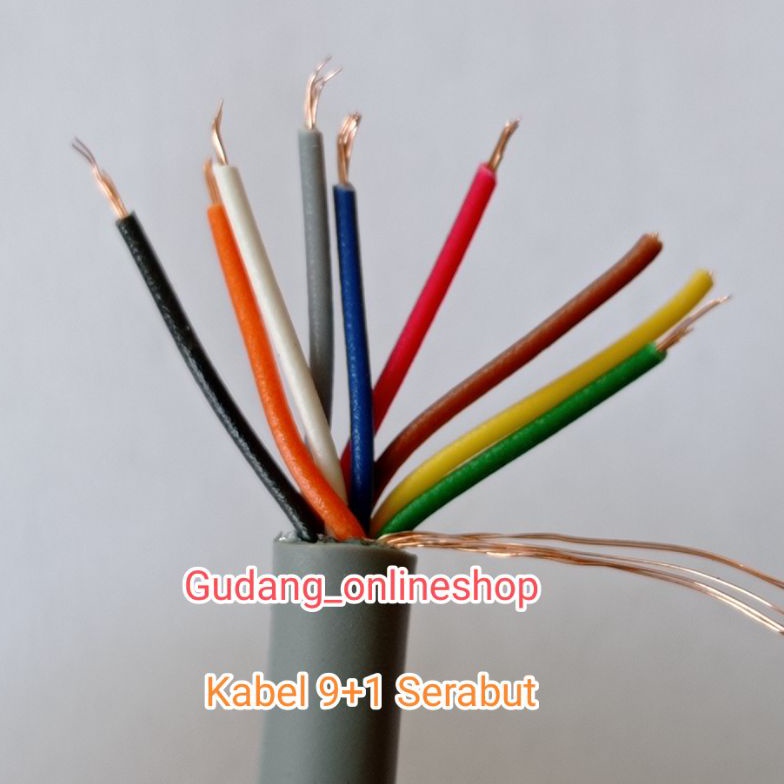 Kabel isi 9  1 Ground Serabut warna Abu2 Per 1 MTR o Y6U3