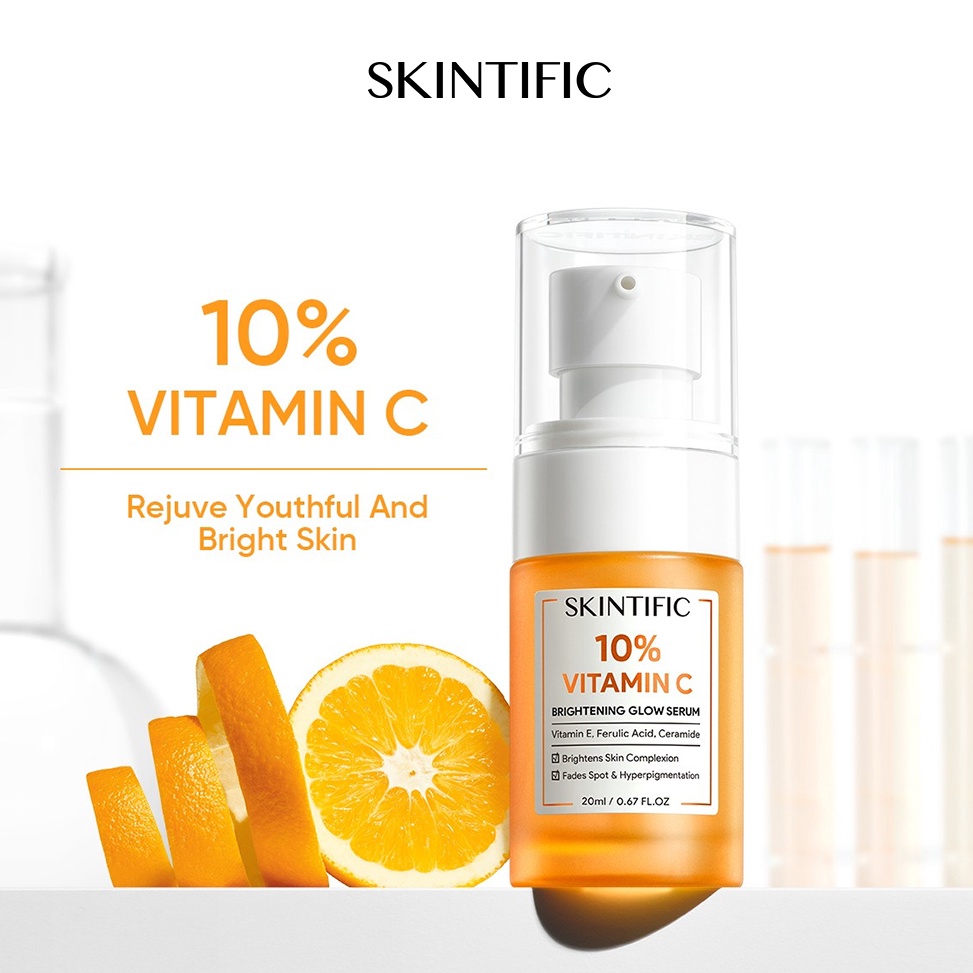 READY STOCK SKINTIFIC  1 Vitamin C Brightening Glow Serum 2ml  Serum Mencerahkan Dark Spot Tumpas Ko