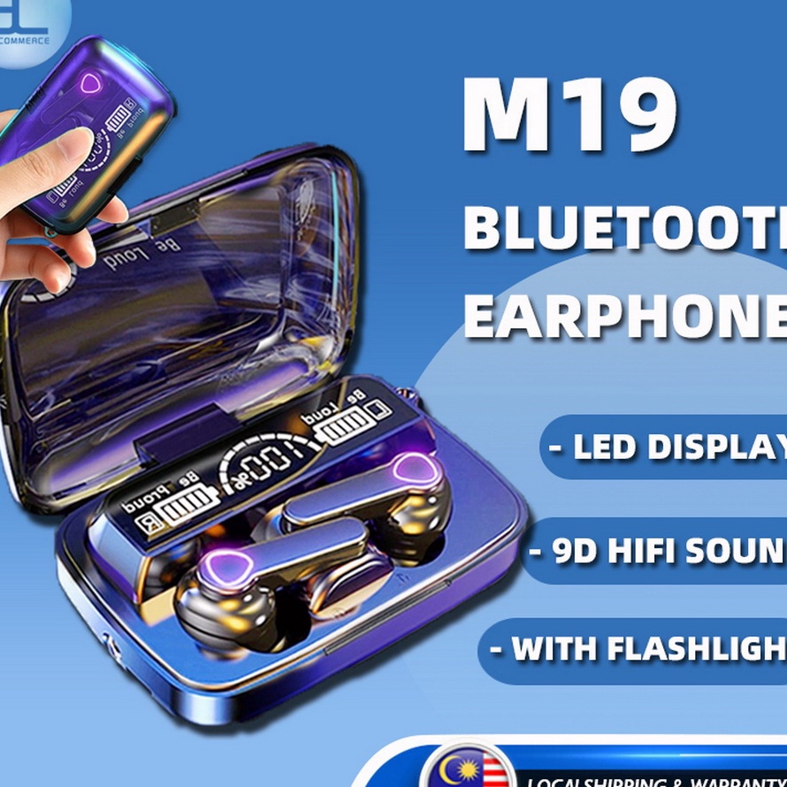 Flash Sale Earphone TWS F95  TWS X15  TWS M9 PRO  TWS M1  TWS M19 TWS Full Bass 35mAh Power Bank Blu