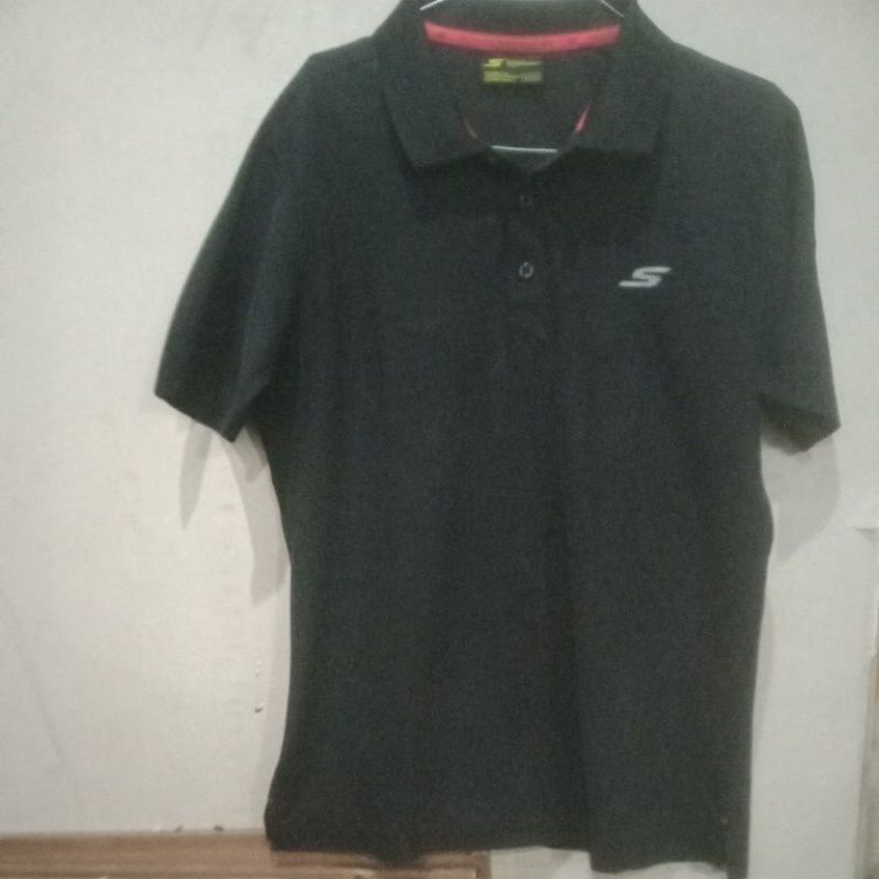 skechers polo shirt SECOND ORIGINAL ALL BLACK