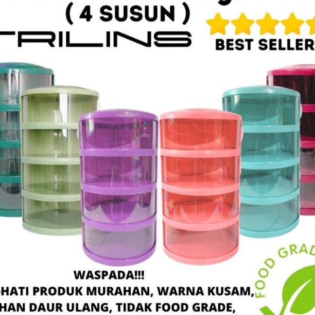 KP8 Tudung saji susun Tudung saji 4 susun Tudung saji Viral Wadah menyimpan makanan