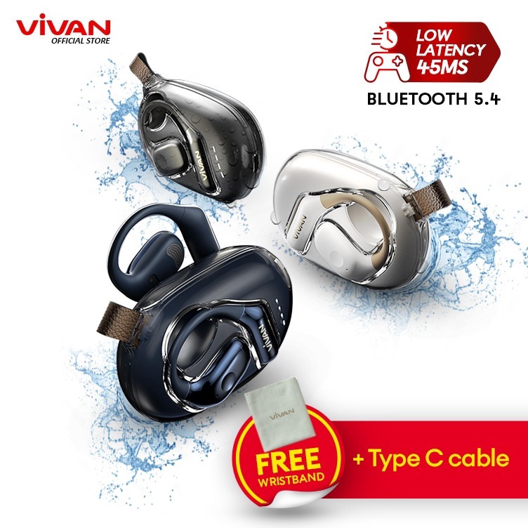VIVAN TWS SPORT X2 Headset Bluetooth 54 OWS Open Ear True Wireless Powerful Audio IPX5 Dual ENC Audi
