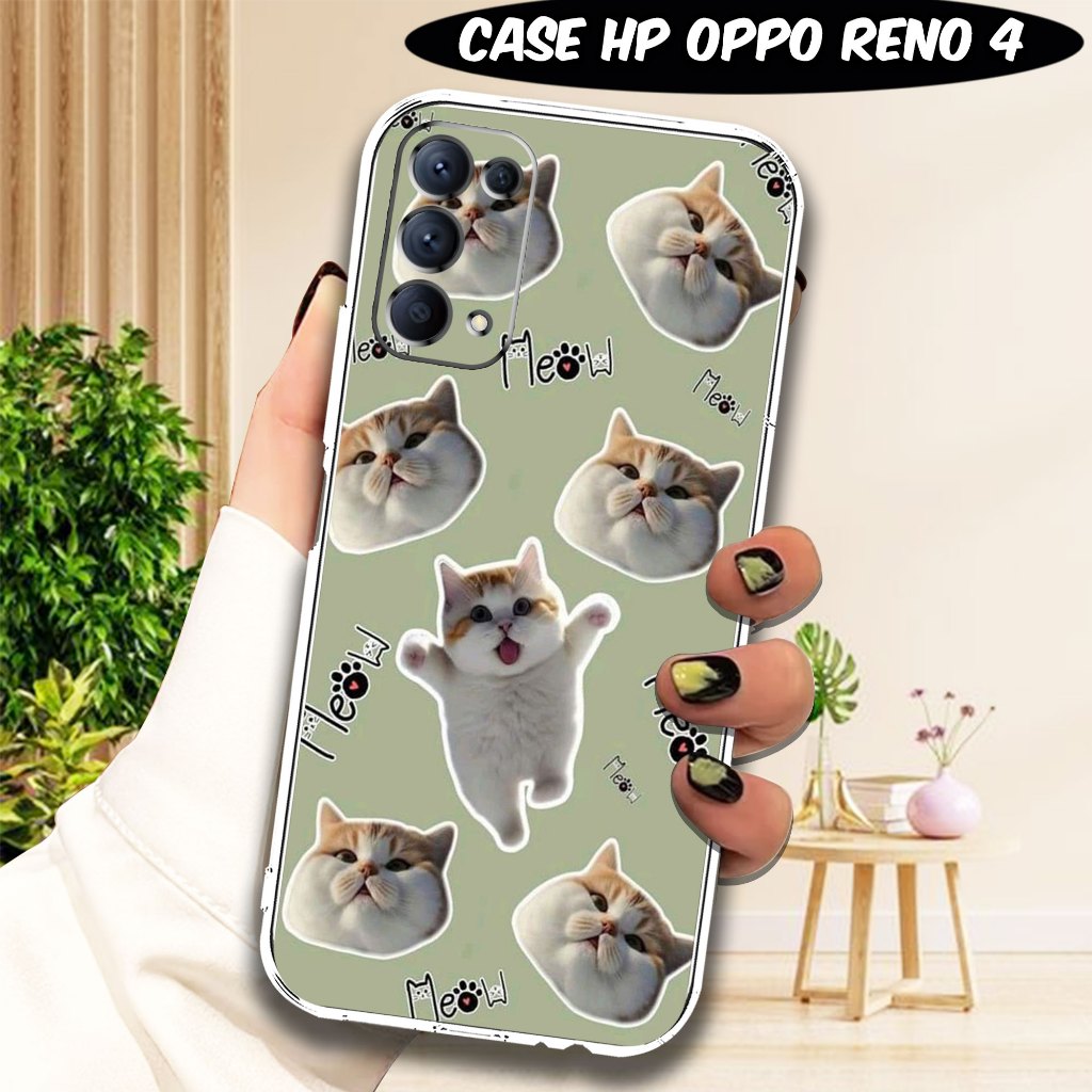 Case OPPO RENO 4 TERBARU Motif [KUCING] Terlaris Casing OPPO RENO 4 Terbaru Softcase Clear Protected