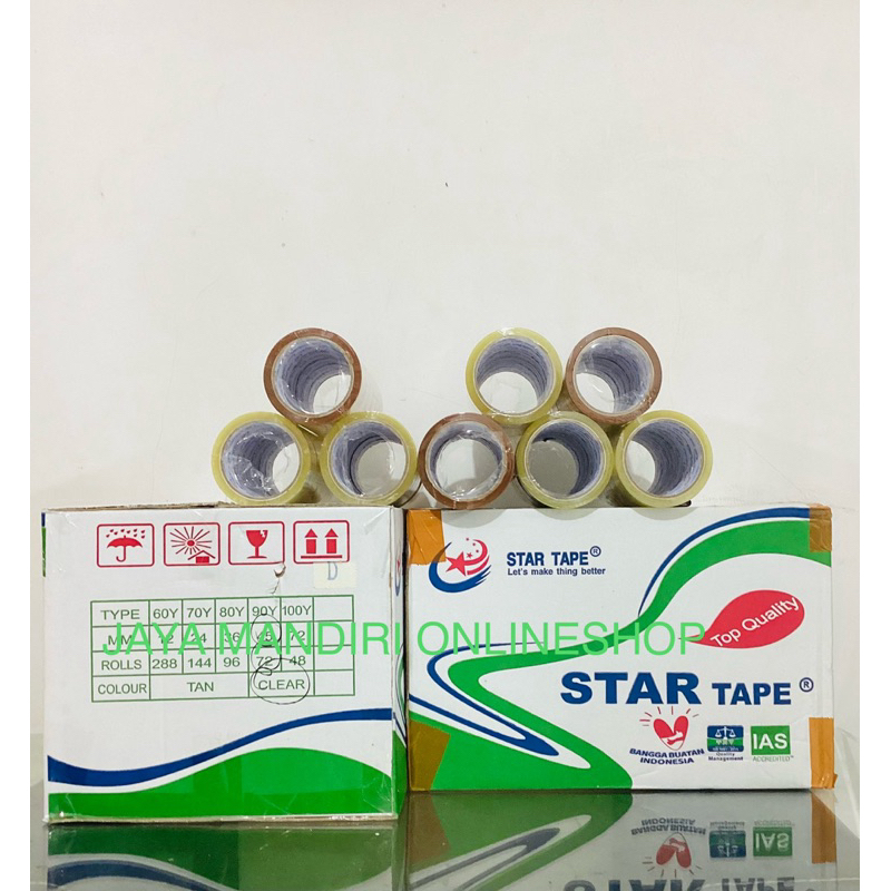 

STARTAPE LAKBAN BENING&COKLAT PER CARTON 72pcs 80yard X 45mm X 45mic