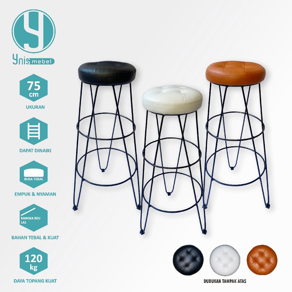 kursi kafe oreo 75 cm motif  / 60 cm  / 50 cm / dudukan busa / sofa /kursi cafe / kursi estetik / ku