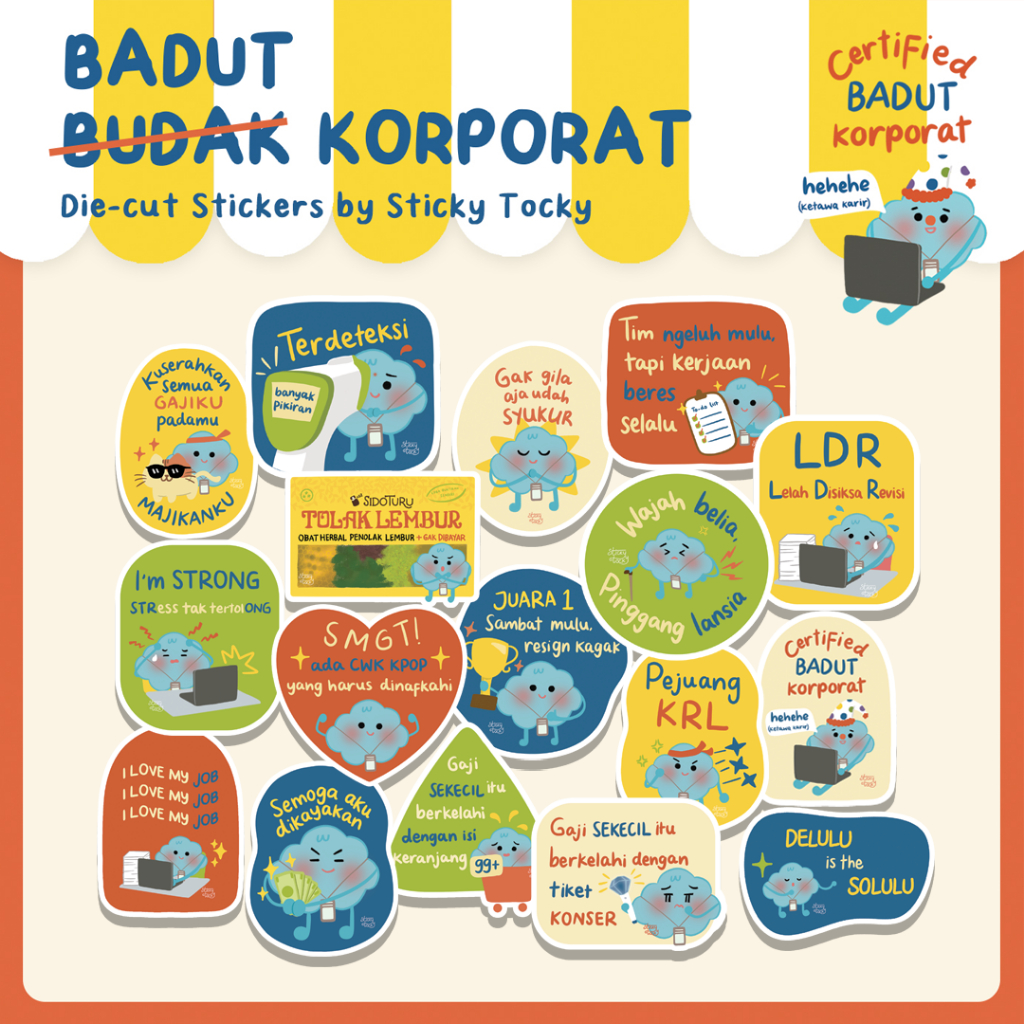 

(MIN. ORDER 3 PCS) Budak Korporat Stickers | Badut Korporat Stickers by Sticky Tocky