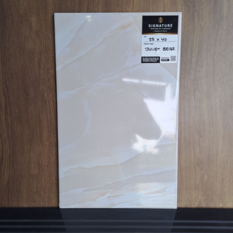 Keramik Dinding Marble Glossy Mulia Signature 25x40 JULIET BEIGE