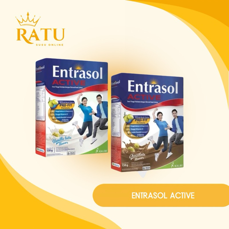 

ENTRASOL ACTIVE - Nutrisi Tinggi Kalsium & Ekstrak Buah Zaitun - 340 gram