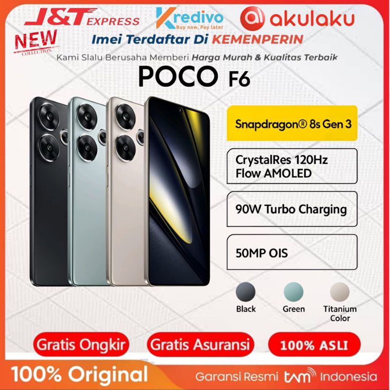 XIAOMI POCO F6 5G NFC Ram 12 GB Memory 512 GB 12/512GB 8/256GB Garansi Resmi Xiaomi