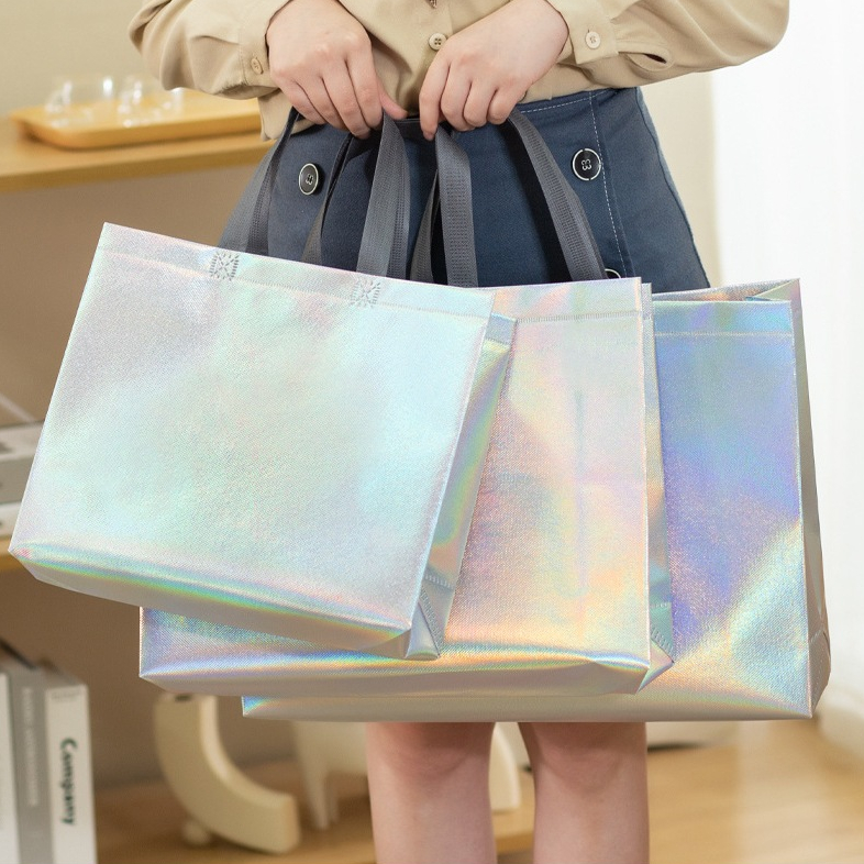

Tas Hampers Fashion Gift Parfum Sepatu Non Woven Anti Air LASER HOLOGRAM - BIG Totebag Birthday - Tas ulang tahun JUMBO