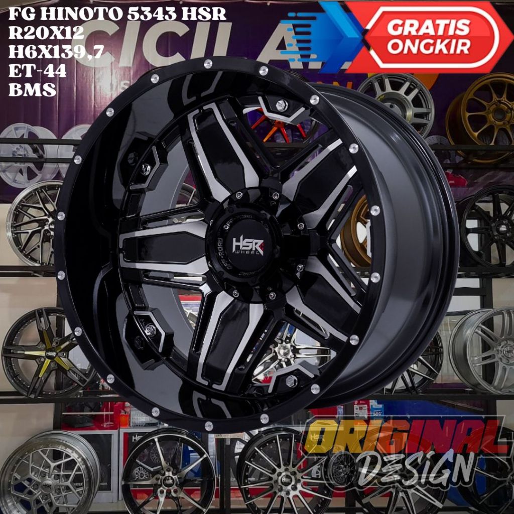VELG MOBIL RING 20 HSR FG HINOTO R20 LEBAR 12 INCH LOBANG 6 ET-44 BMS