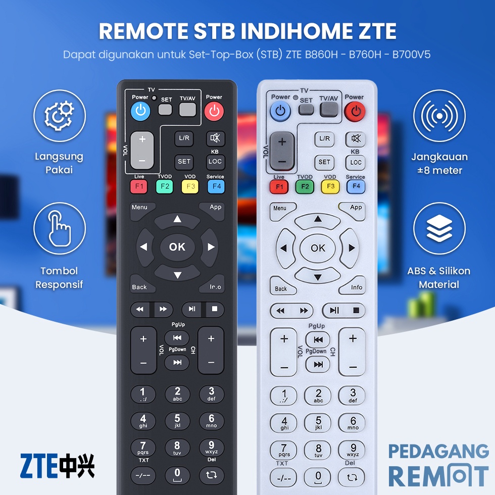KELUARAN TERBARU Remot Remote Receiver STB Android TV BOX ZTE ZXV1 B86H B76H USEE TV