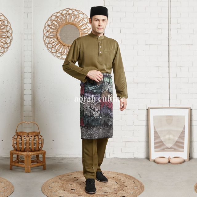 Farhad Baju Melayu Pria Modern Bahan Katun Toyobo Satu Set Pakaian Koko Muslim Kurta Cekak Musang Te