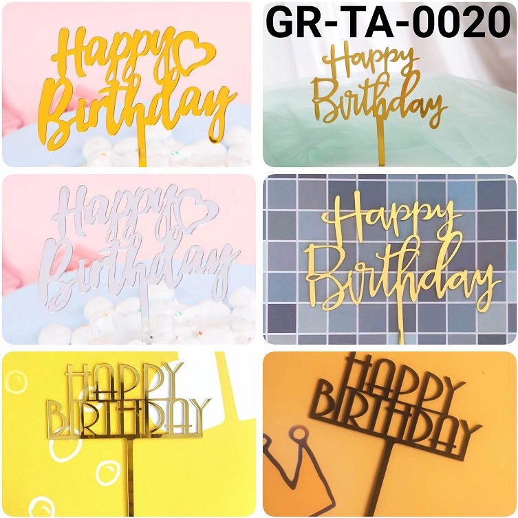 

PROMO AWAL TAHUN TA2 Cake topper akrilik happy birthday ulang tahun yamama baking