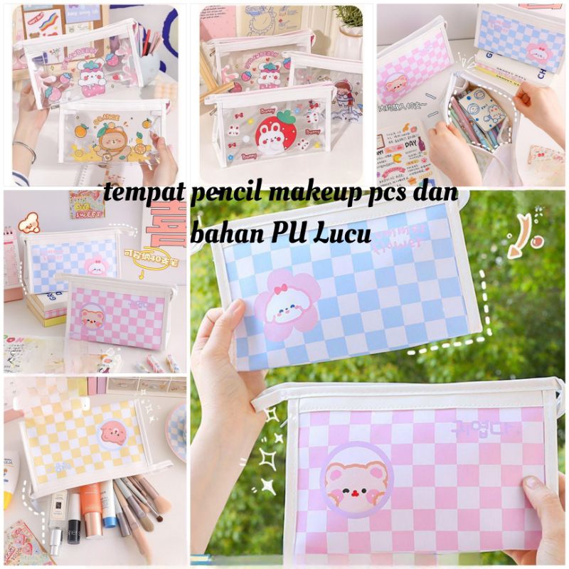 

TEMPAT PENSIL / TAS MAKE UP/ TAS SERBAGUNA PVC KAWAII POLOS RT08