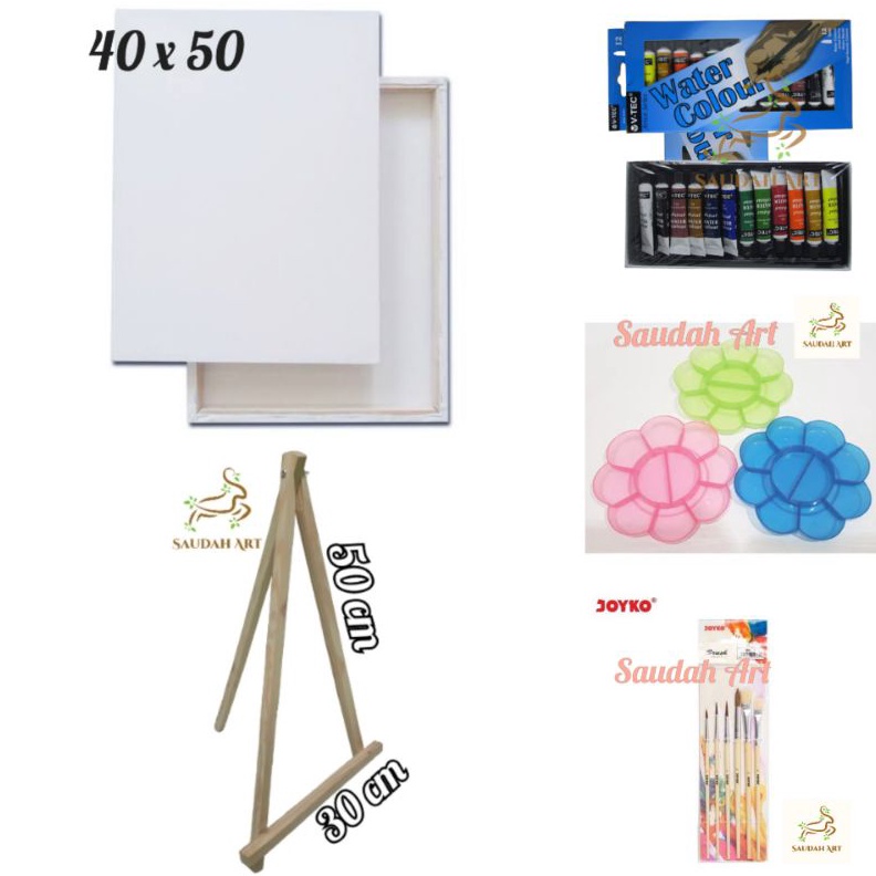 

PROMO TERMURAH Paket Lukis Lengkap kanvas 4x5kuaspaletcat air 6mleasel 3x5