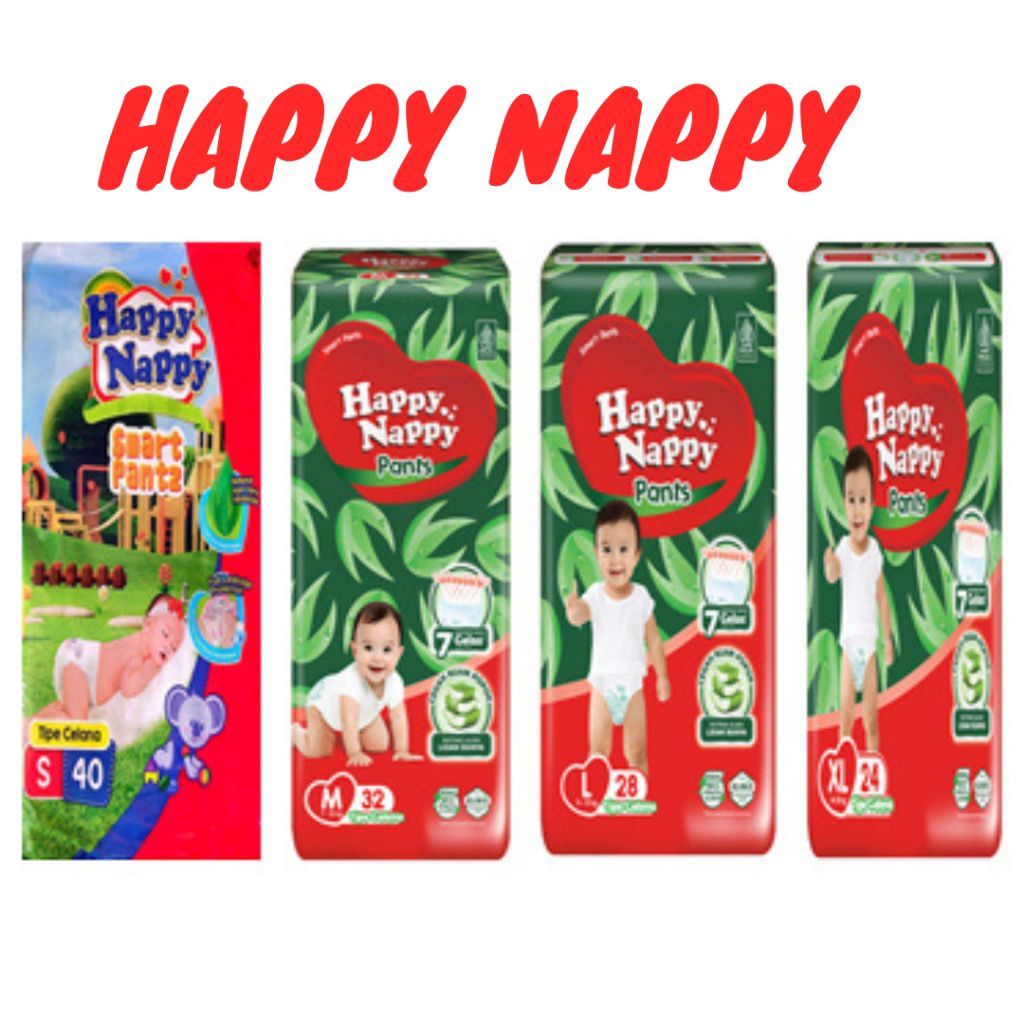 YIPPIE - Happy Nappy Smart Pants Pampers Pempers Pempes Popok Bayi Celana S40, M32, L28, XL 24