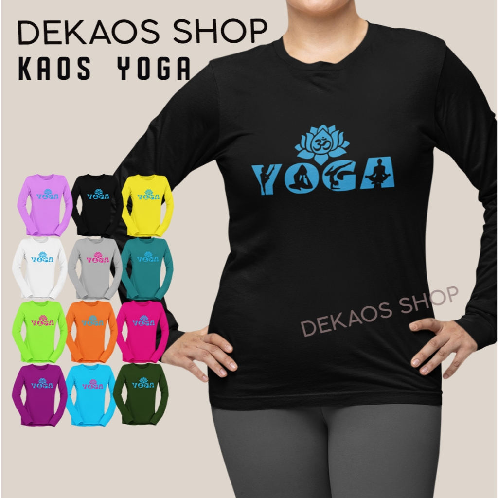 KAOS YOGA WANITA / BAJU YOGA LENGAN PANJANG / KAOS SENAM YOGA WANITA / KAOS SENAM LENGAN PANJANG / B
