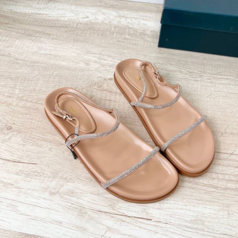 PROMO SALE Sandal sepatu flat zara nude coklat