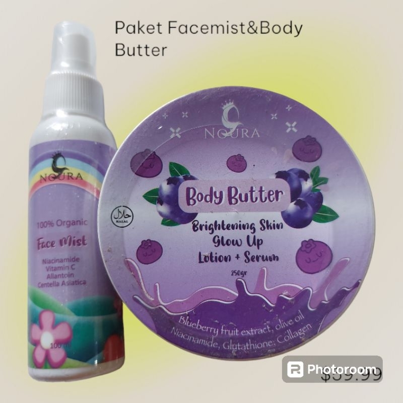 Paket Facemist & Body Butter Whitening Noura
