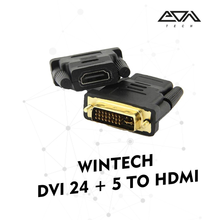 Gender Wintech Converter DVI Port to HDMI ( 24+1/ 24+ 5 ) Connector/Adapter - DVI Male To HDMI Femal