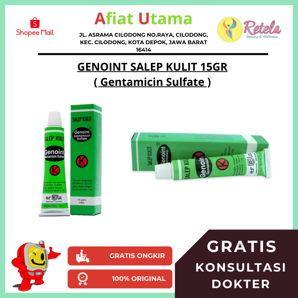 GENOINT SALEP KULIT 15GR ( Gentamicin Sulfate )