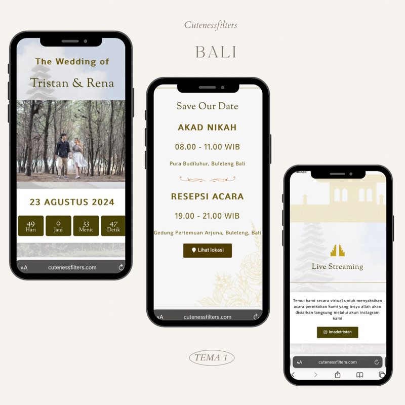 UNDANGAN PERNIKAHAN DIGITAL (BALI) +BONUS FILTER INSTAGRAM
