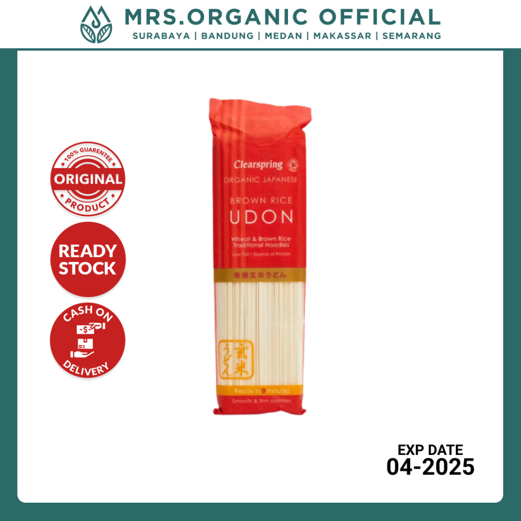 

Mie Udon Beras Merah Organik Jepang Clearspring Organic Japanese Brown Rice Noodles 200g
