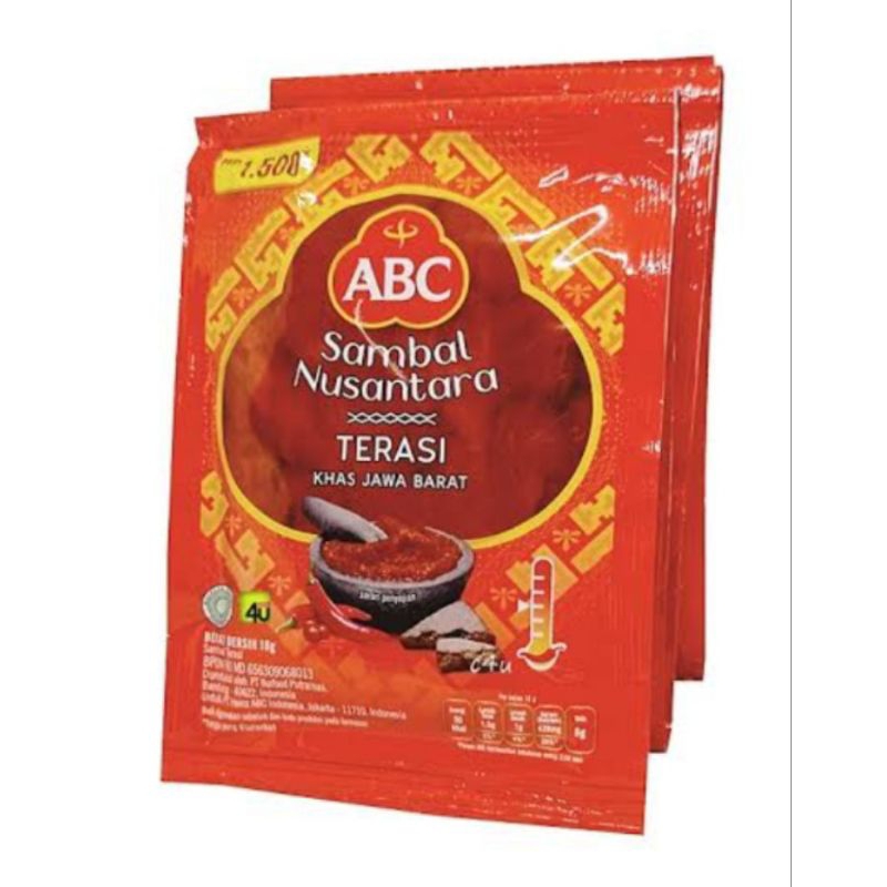 

ABC Sambal Terasi Sachet 1 Pack isi 10 x 20 gr