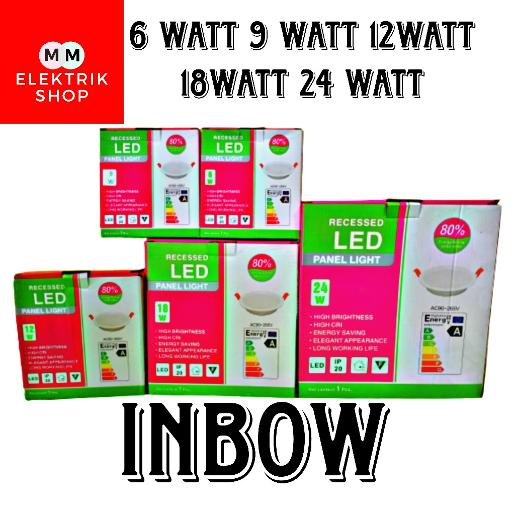 Lampu Led Panel Plafon Inbow Bulat Kotak Pvc ATN