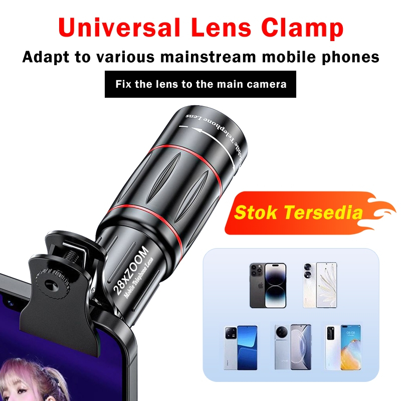 Teleskop Lensa Apexel 28x Zoom 64X 28X 18X Zoom Kamera HP 18X25MM Lensa Tele Zoom Lens Kamera Apexel