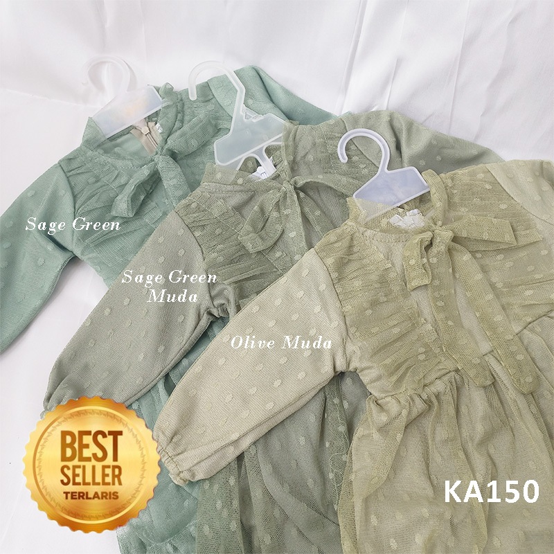 Dress Olive Anak Perempuan 6 12 Bulan Terbaru 2024 Gaun Polkadot Anak  1 2 Tahun Gemas Lucu Baju Kon