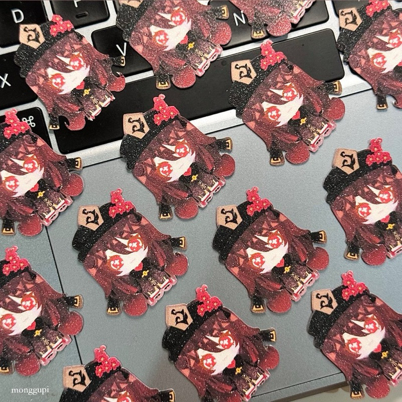 

[ monggupi ] hutao genshin impact fanart glitter borderless sticker small size