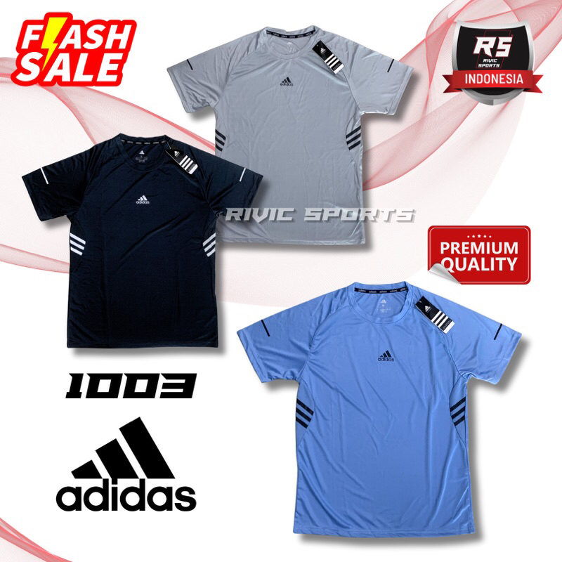 Kaos Olahraga Pria ADIDAS 1003 Training Import Baju Gym Fitness Running Lari Sepeda Gowes Cowok Cewe