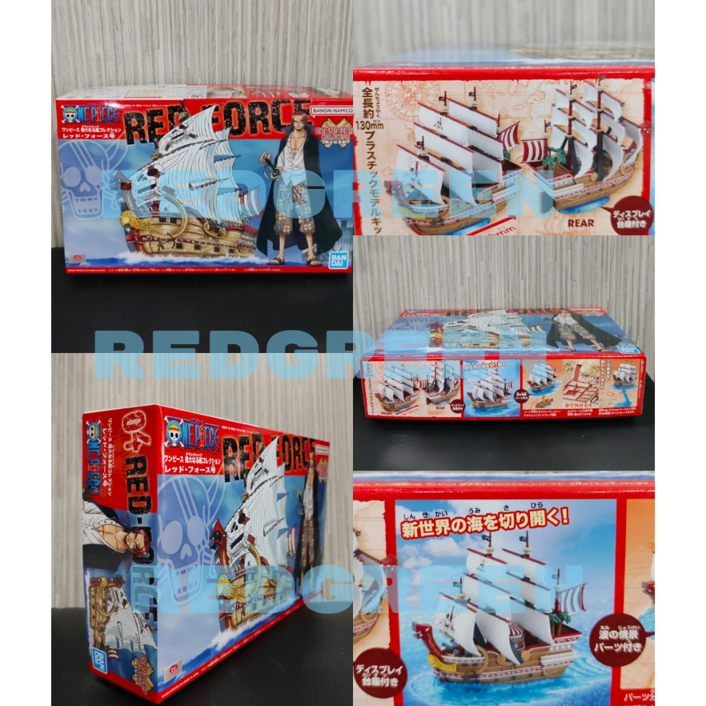 mainan anak  model kit kapal anime one piece red force putih mainan koleksi