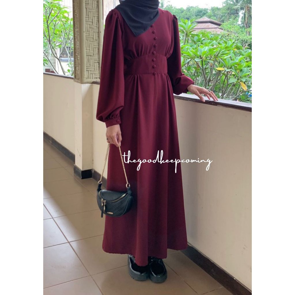 BigSize Dress Tunik Adeva Dress Tunik Hijab Irise Wanita korea A Line Pantai Midi Casual Tunik  pest